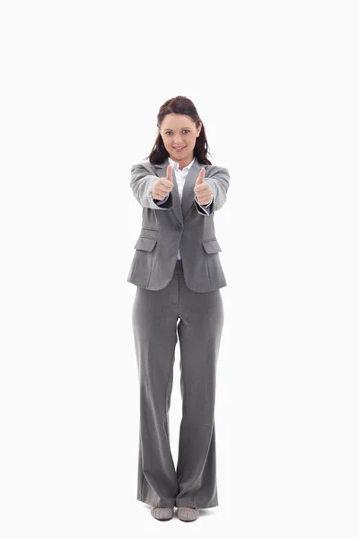 Businesswoman giving her agreement — Stock Photo, Image