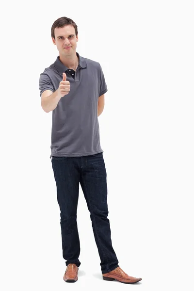 Man approving with his thumb up — Stock Photo, Image