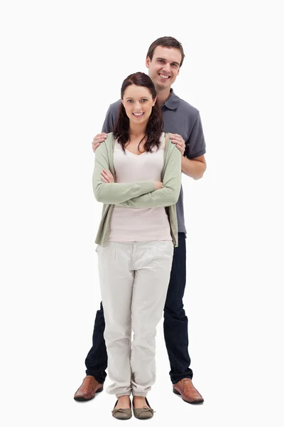 Man holding woman by the shoulders — Stock Photo, Image