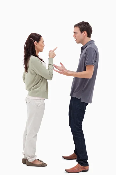 Woman scolding man — Stock Photo, Image