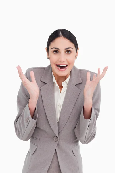 Positive surprised businesswoman — Stock Photo, Image