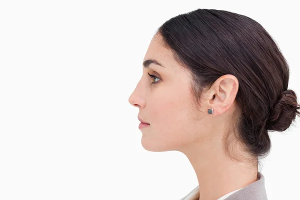 Close up side view of young businesswoman — Stock Photo, Image