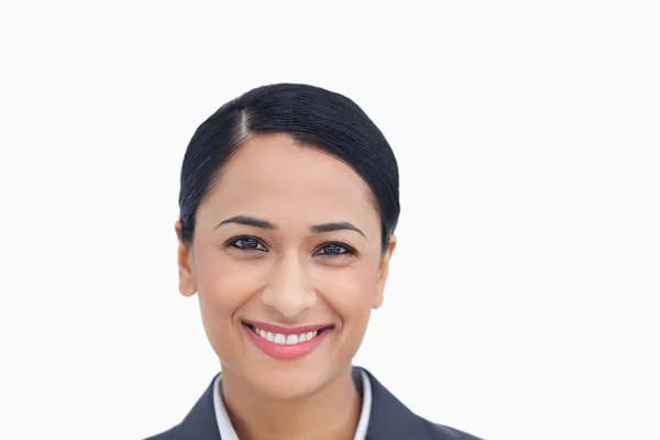 Close up of smiling saleswoman — Stock Photo, Image