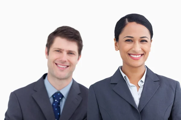 Close up of smiling salesteam — Stock Photo, Image