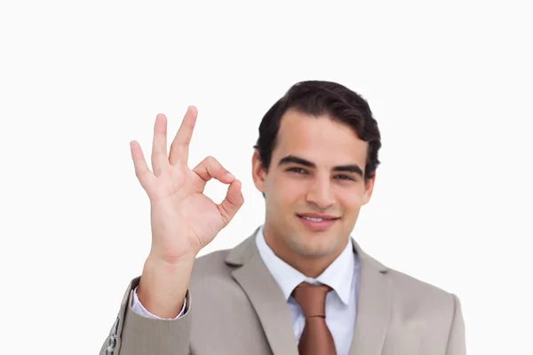 Close up of salesman giving his approval — Stock Photo, Image