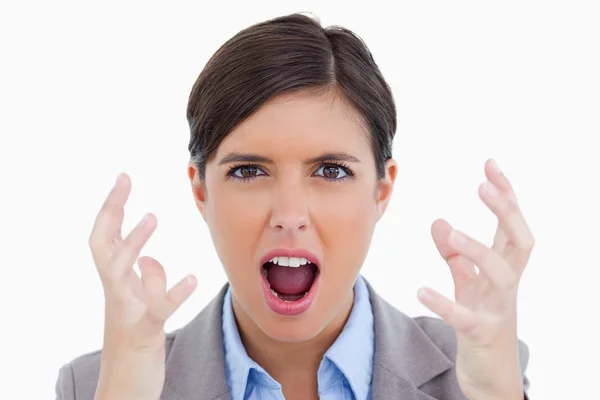 Närbild på arg skriker entreprenör — Stockfoto