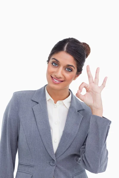 Female entrepreneur giving her approval — Stock Photo, Image