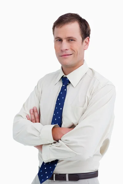 Close up of businessman with his arms crossed — Stock Photo, Image
