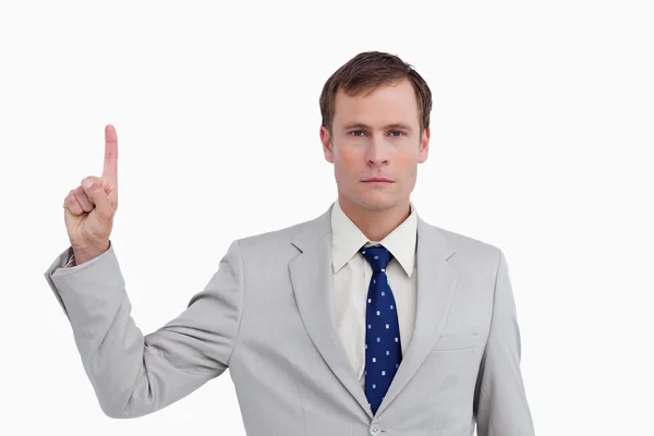 Close up of businessman pointing up — Stock Photo, Image