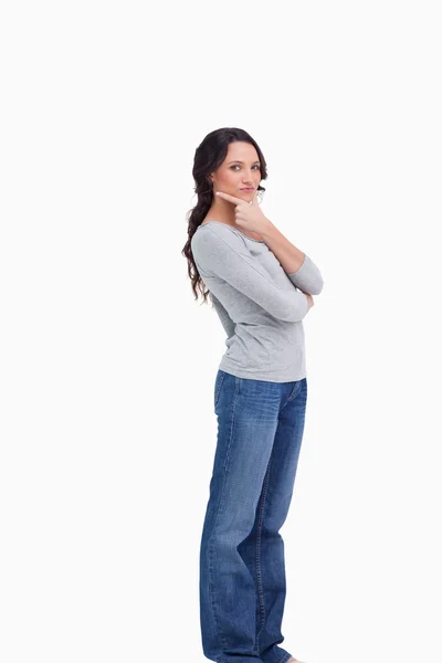 Side view of thoughtful woman — Stock Photo, Image