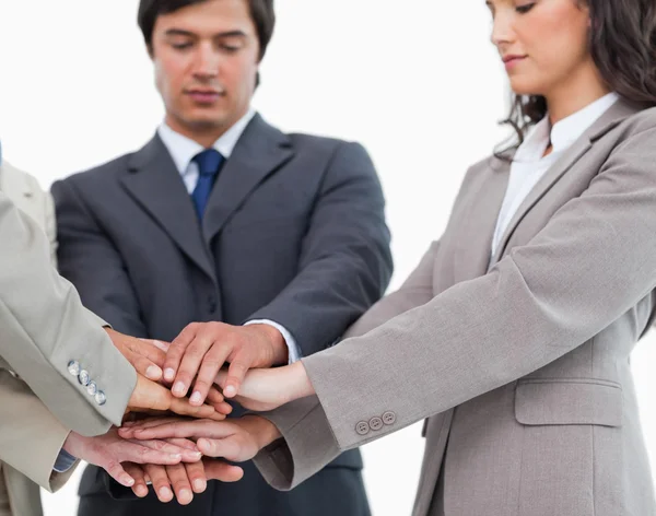 Hands of salespeople together Stock Picture