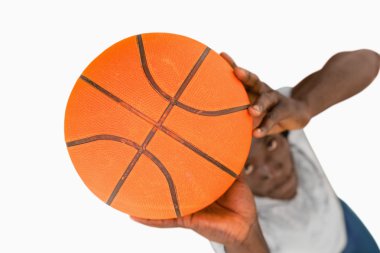 Overhead view of basketball player clipart