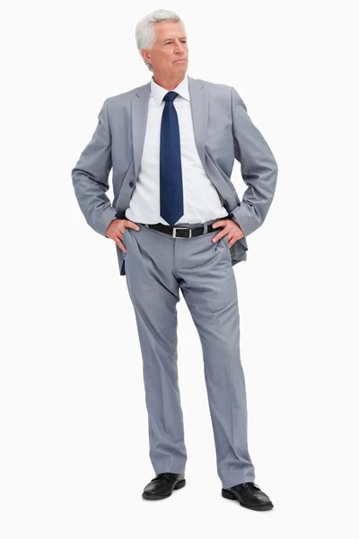 Businessman with her hands on her hips — Stock Photo, Image