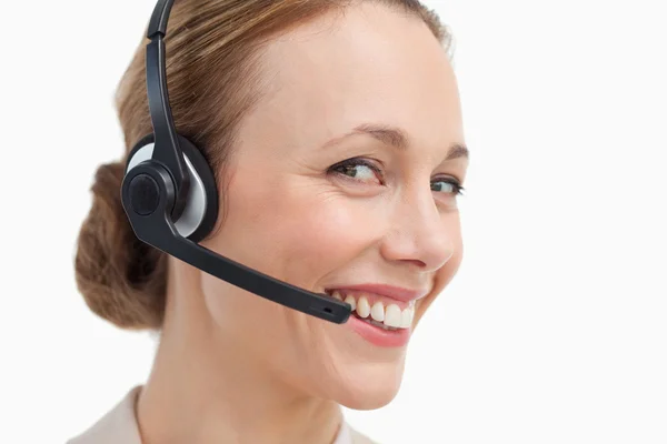 Portrait of a businesswoman with a headset — Stock Photo, Image