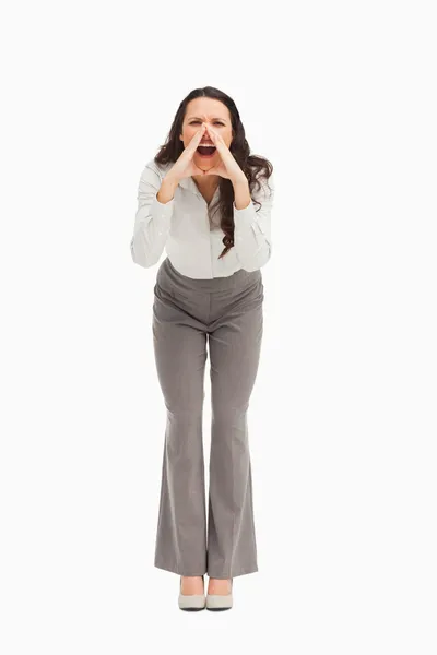 Retrato de un empleado gritando — Foto de Stock
