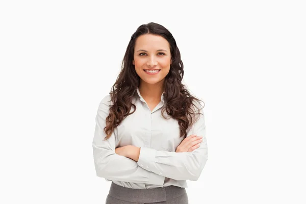 Portrait of an employee with folded arms — Stock Photo, Image