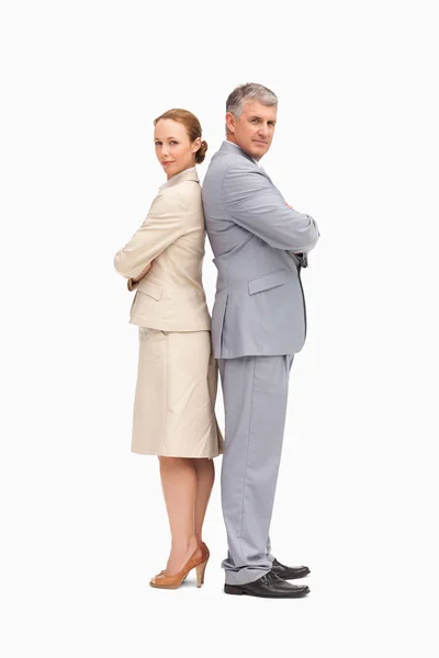 Portrait of business back to back — Stock Photo, Image