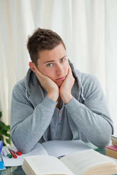 Tired male student — Stock Photo, Image