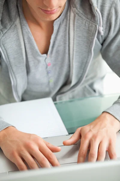 Close-up of a student doing homework — Stock Photo, Image