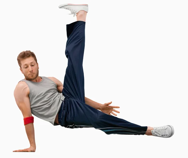 Break dancer performing a move — Stock Photo, Image