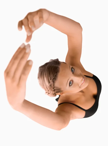 Översiktsbild av stretching kvinna — Stockfoto