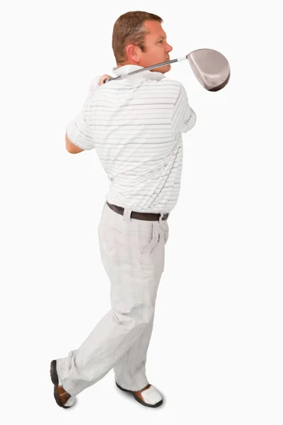 Vista laterale del golfista — Foto Stock