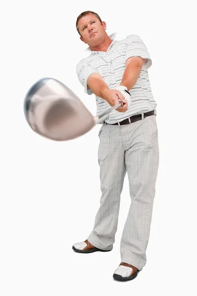 彼のクラブを持つゴルファー — ストック写真