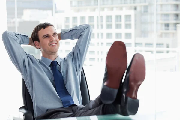 Happy manager relaxing — Stock Photo, Image
