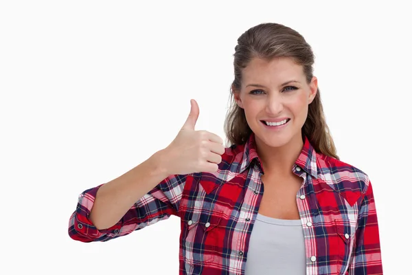 Woman with the thumb up — Stock Photo, Image