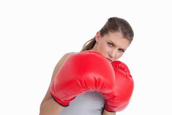 Esportes mulher boxe — Fotografia de Stock