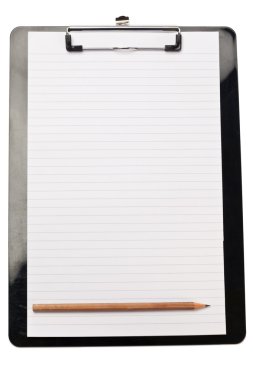 Pencil at the bottom of note pad clipart