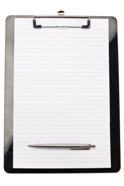 Pen at the bottom of note pad clipart