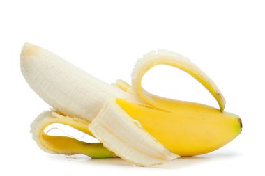 Half-peeled banana clipart