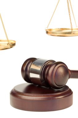 Gavel and golden scale of justice clipart