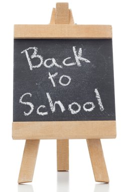 Chalkboard with the words back to school written on it clipart