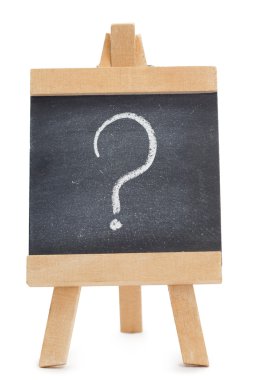 Chalkboard with a question mark written on it clipart