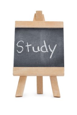 Chalkboard with the word study written on it clipart