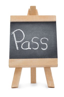 Chalkboard with the word pass written on it clipart