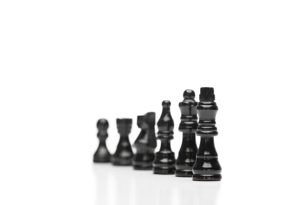 Black pieces of chess — Stock Photo, Image