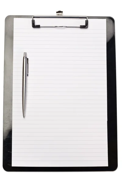 Penna a sinistra del blocco note — Foto Stock