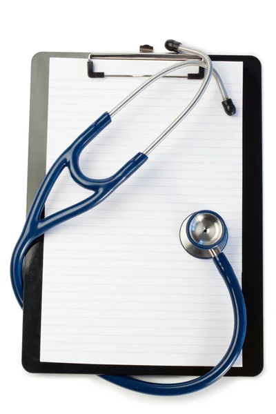 Note pad and stethoscope — Stock Photo, Image