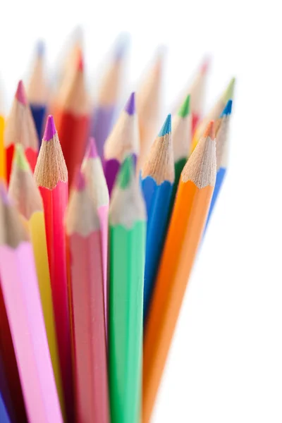 Змішування горизонтальних кольорових олівців — стокове фото