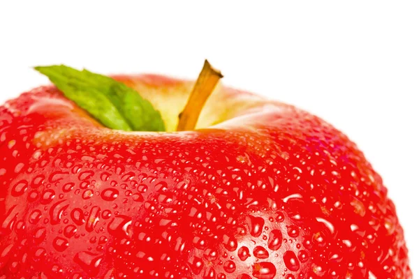 Верхня частина червоного вологого яблука — стокове фото
