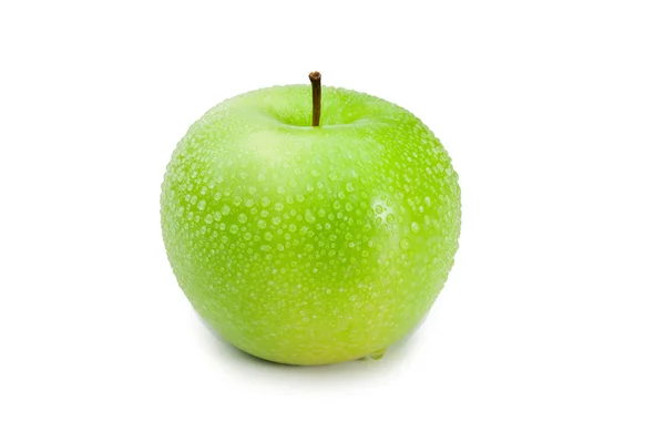 Grüner nasser Apfel — Stockfoto