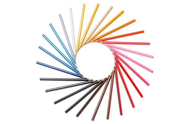 Color pencils in circle — Stock Photo, Image