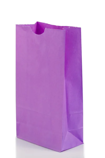 Torba papierowa fioletowy kątowe — Zdjęcie stockowe