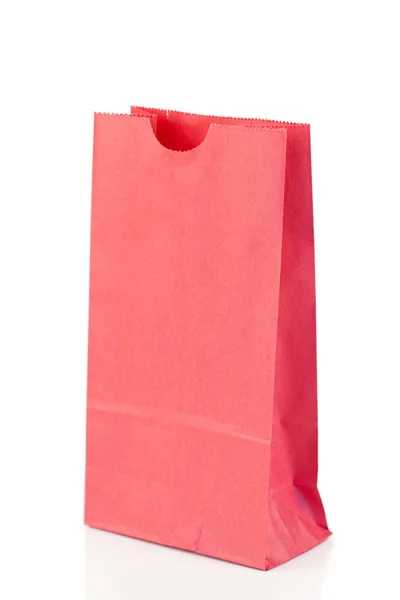 Úhlový růžový papírový sáček — Stock fotografie