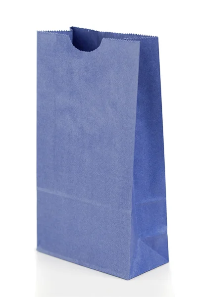 Sac en papier bleu anglé — Photo