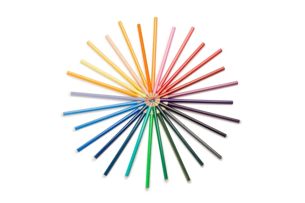 Vista dall'alto delle matite a colori — Foto Stock