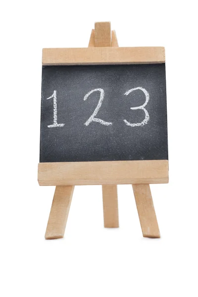 Kara tahta üzerinde yazılı 123 rakamları ile — Stok fotoğraf